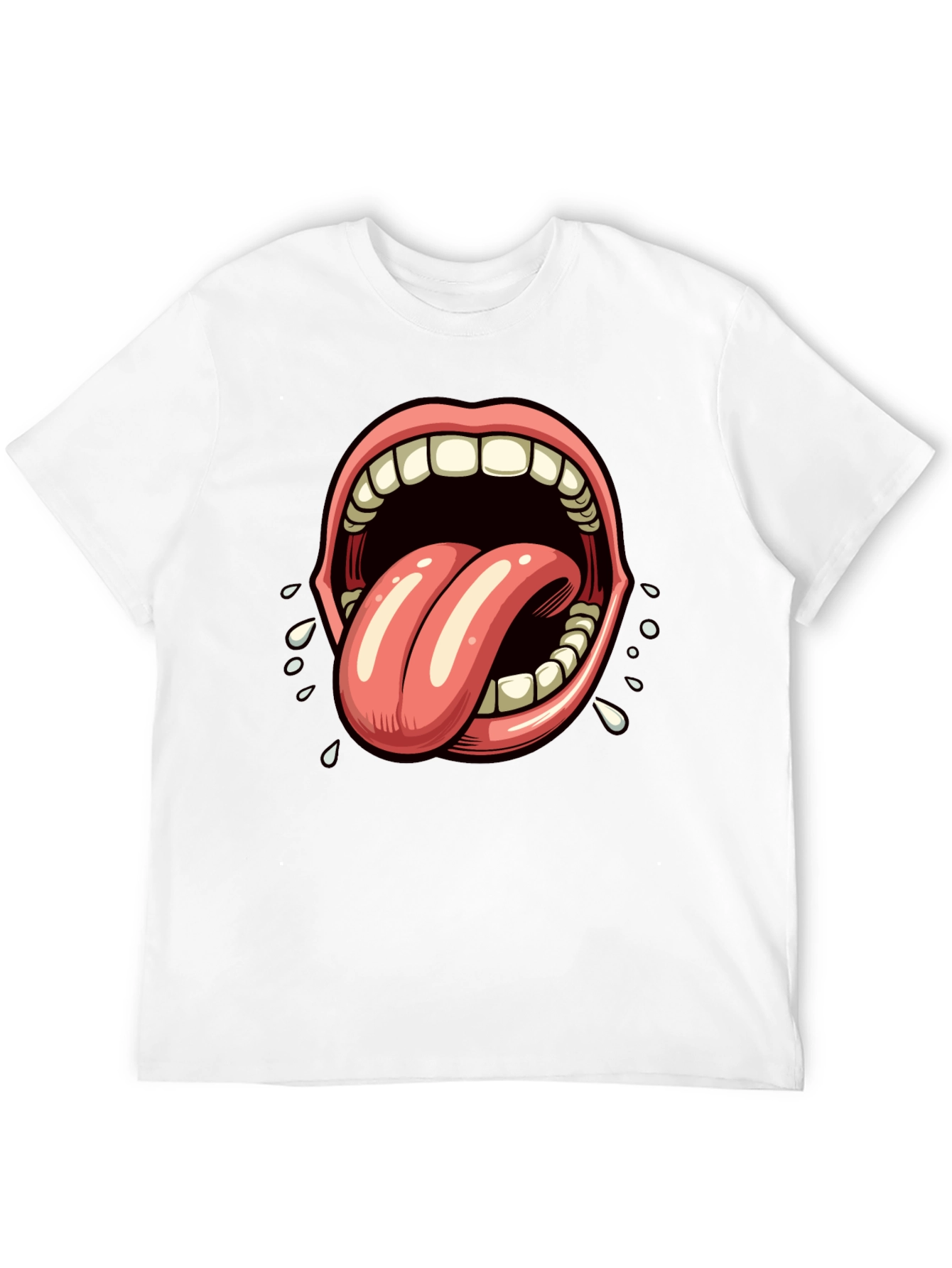 Open Mouth Tongue Out Graphic Tee