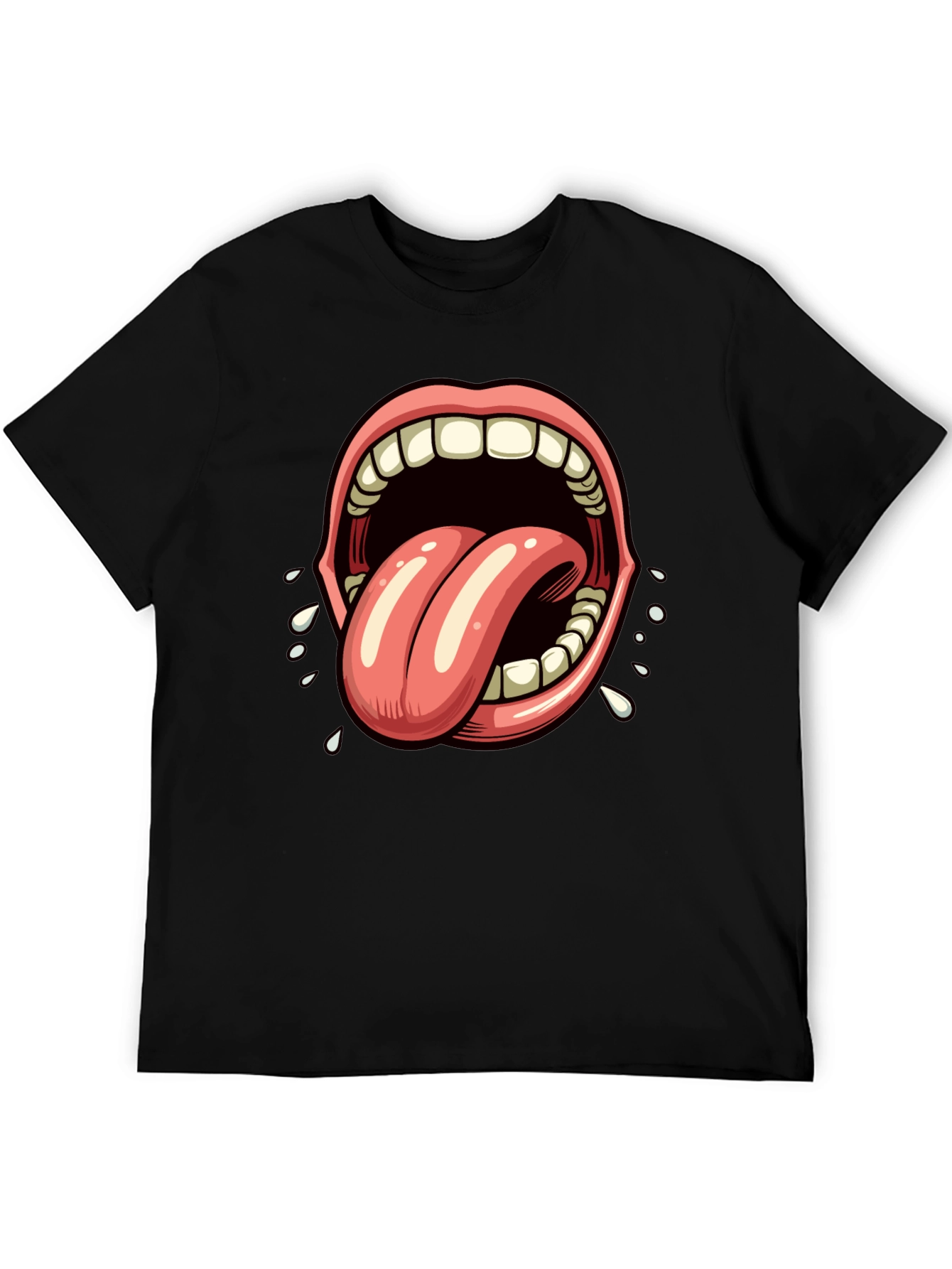 Open Mouth Tongue Out Graphic Tee