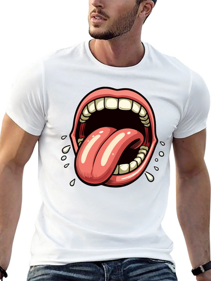 Open Mouth Tongue Out Graphic Tee