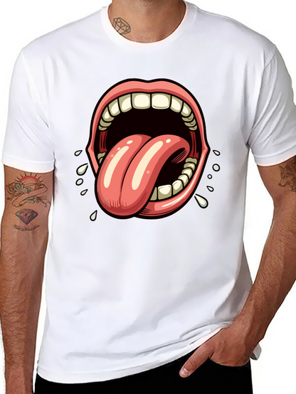 Open Mouth Tongue Out Graphic Tee