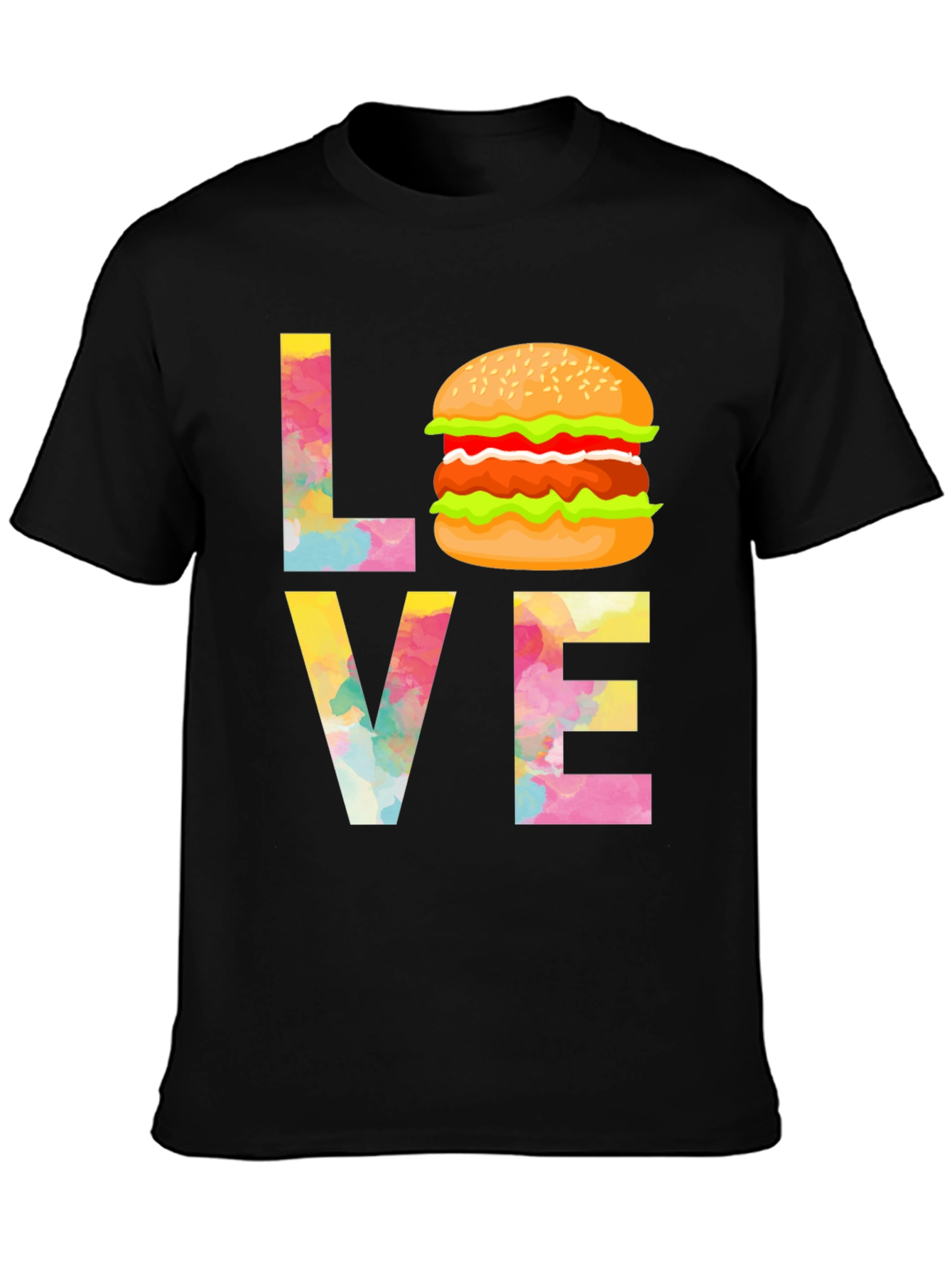 Love Burger Graphic Tee - Unisex Black T-Shirt