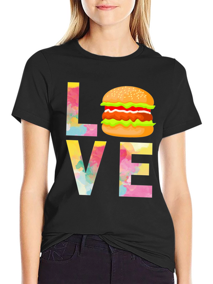 Love Burger Graphic Tee - Unisex Black T-Shirt