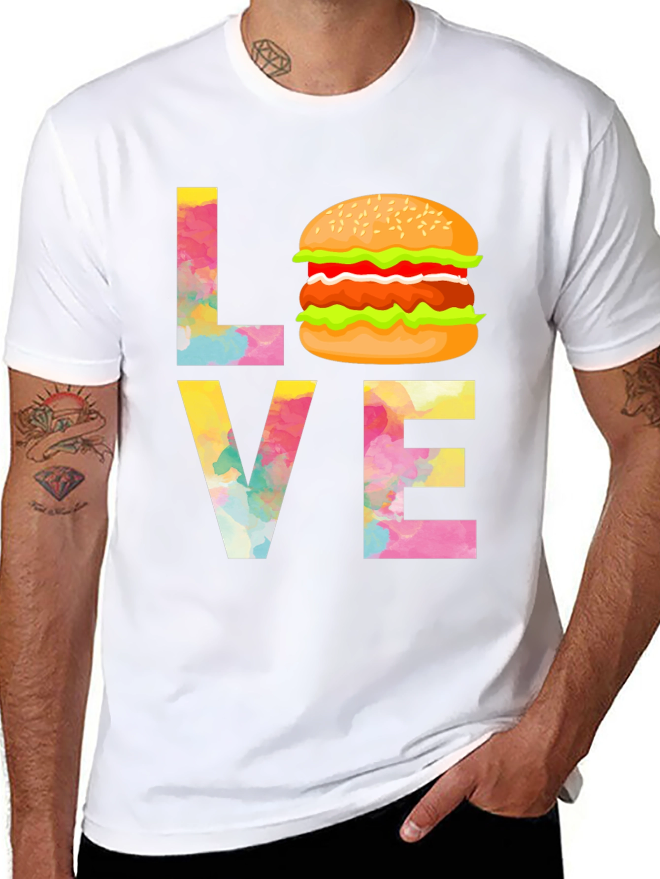 Love Burger Graphic Tee - Unisex Black T-Shirt
