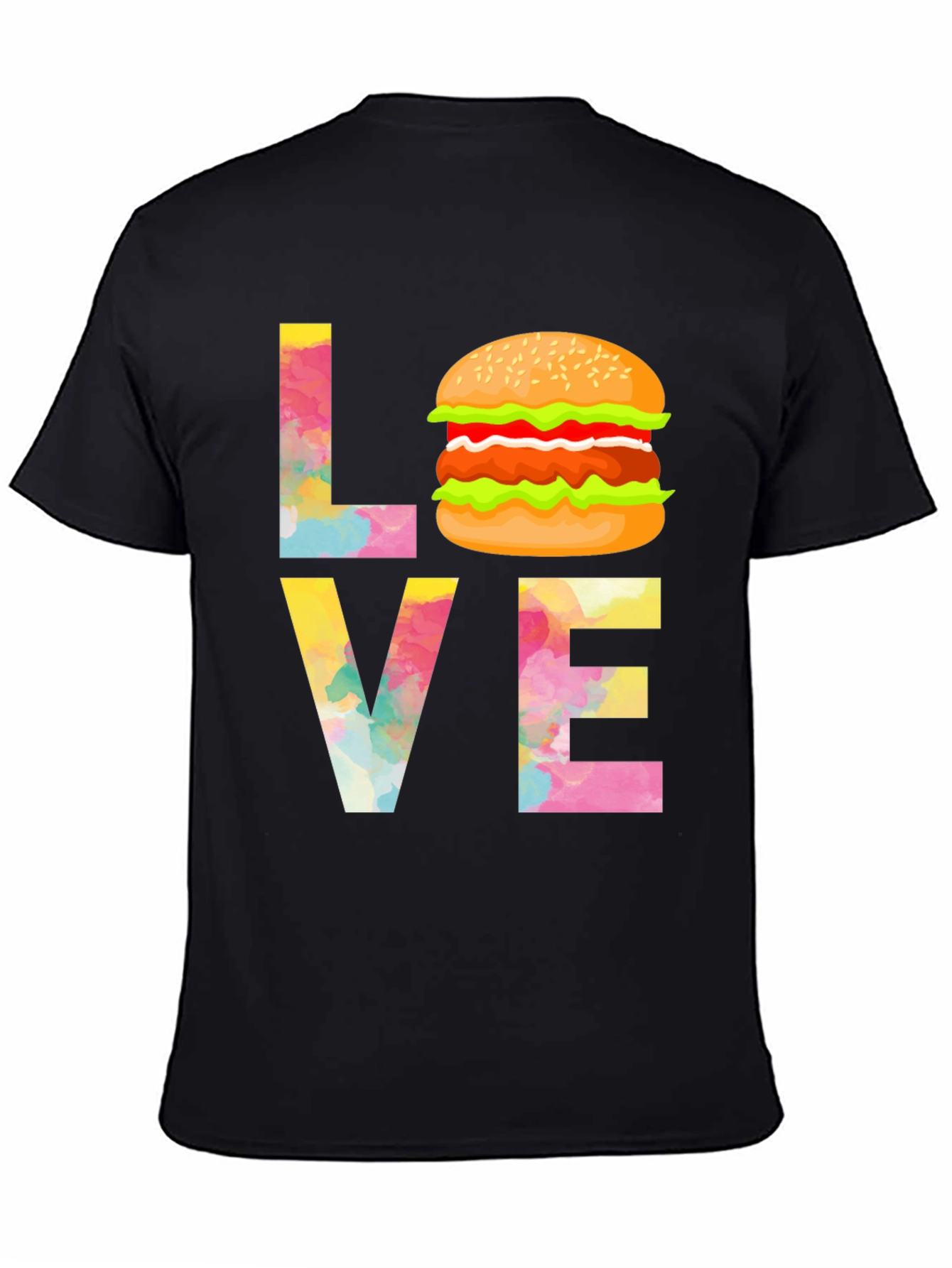 Love Burger Graphic Tee - Unisex Black T-Shirt
