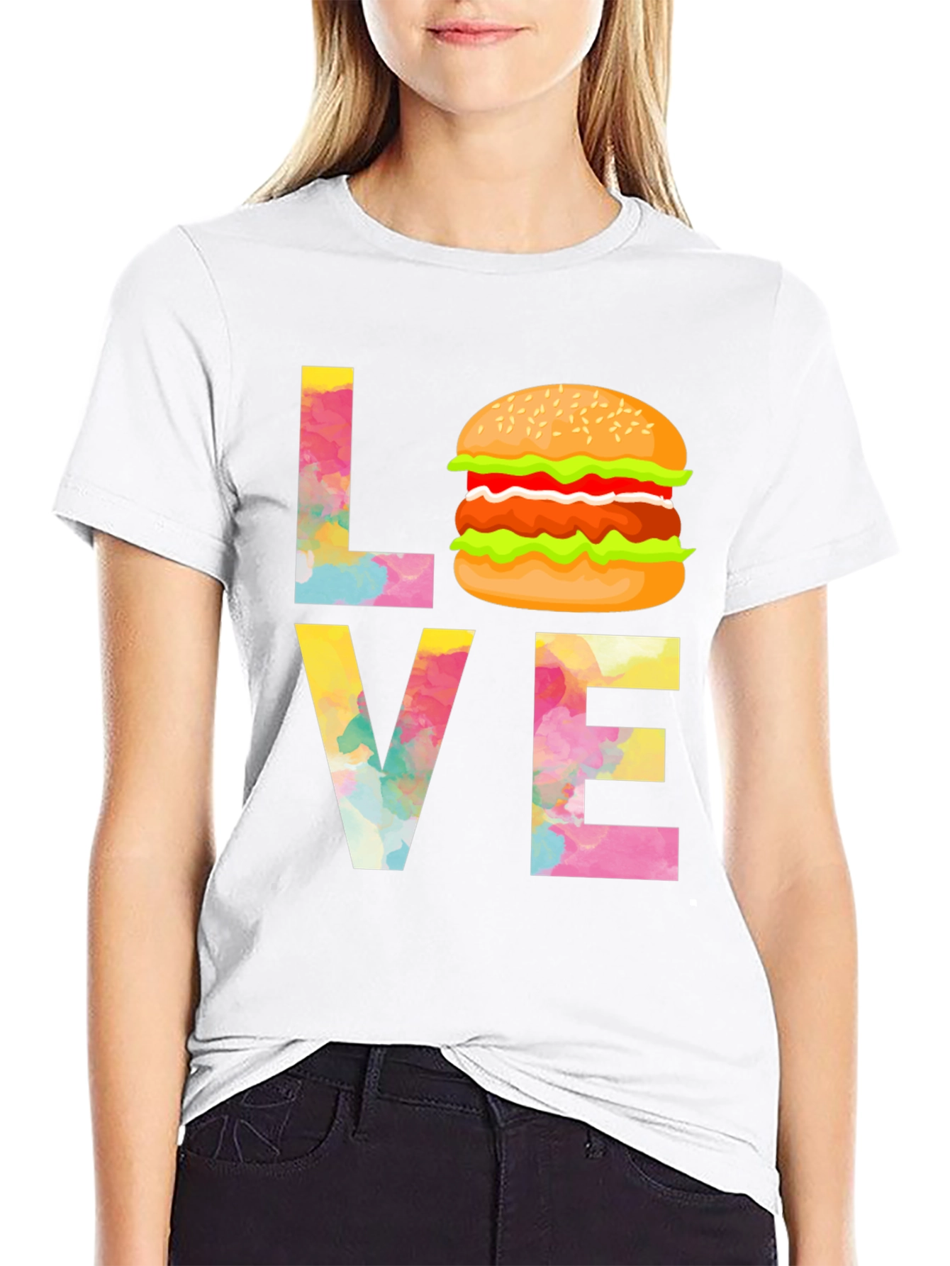 Love Burger Graphic Tee - Unisex Black T-Shirt