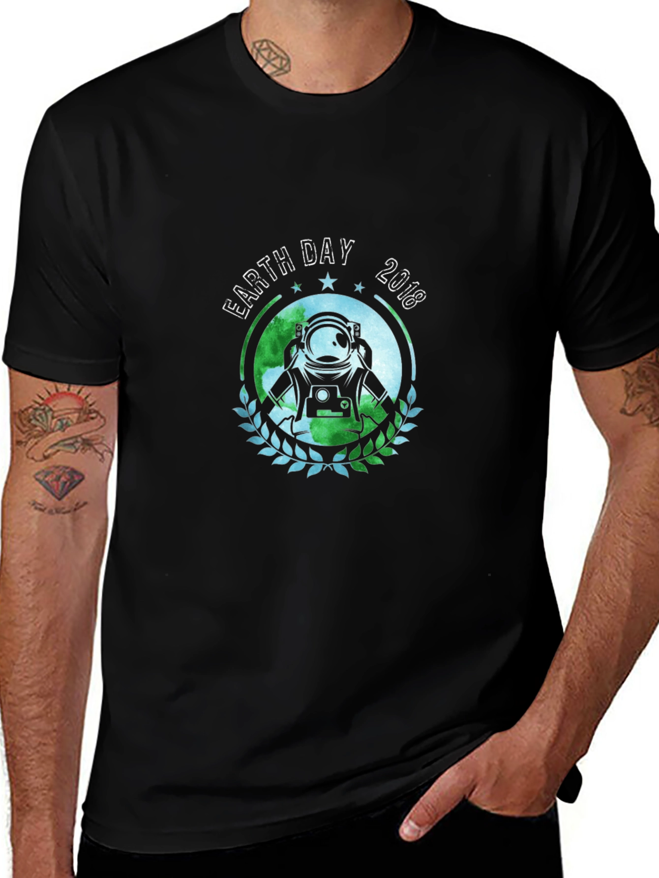 Earth Day 2018 Astronaut T-Shirt - Black