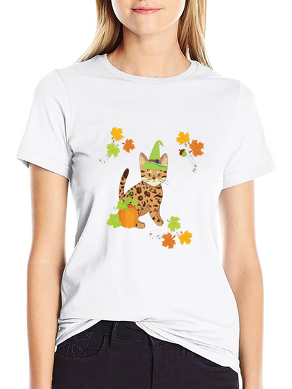 Halloween Cat Pumpkin T-Shirt