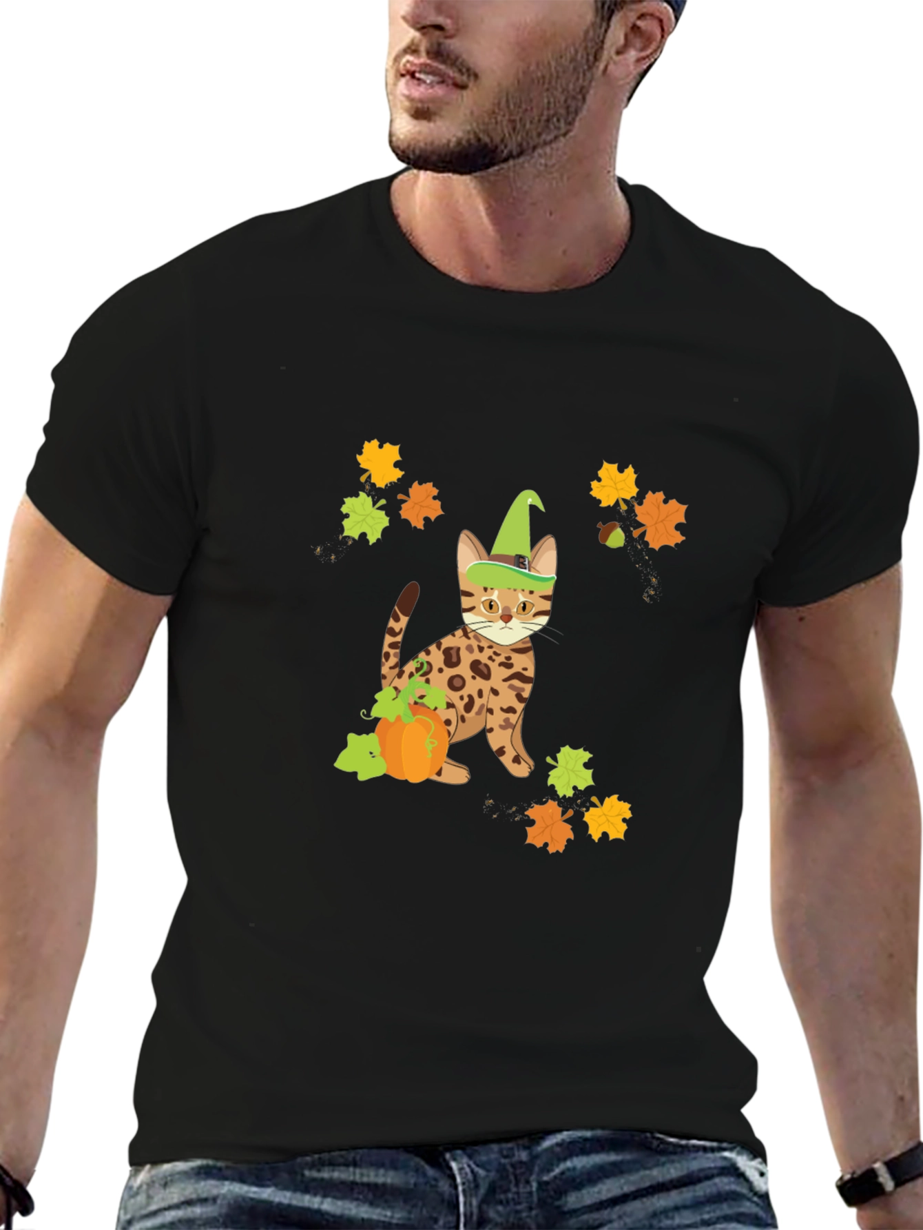 Halloween Cat Pumpkin T-Shirt