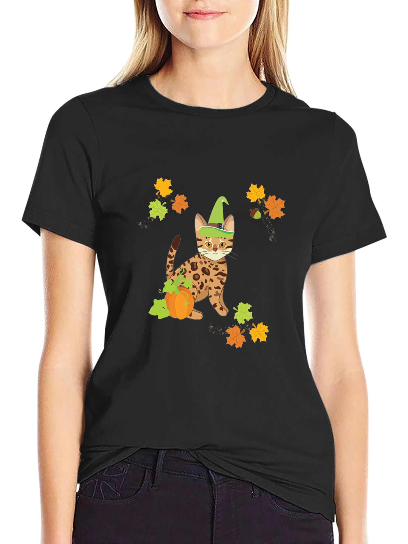Halloween Cat Pumpkin T-Shirt