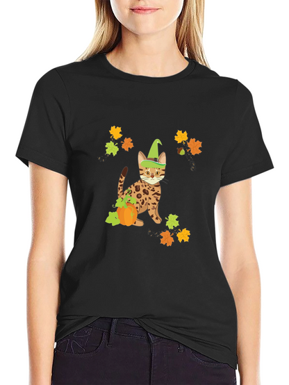 Halloween Cat Pumpkin T-Shirt