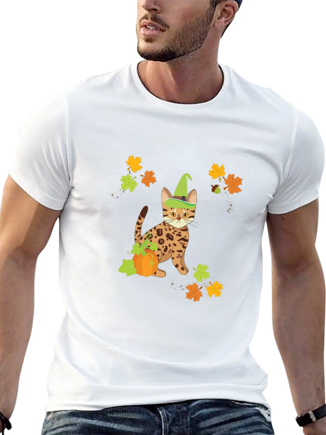 Halloween Cat Pumpkin T-Shirt
