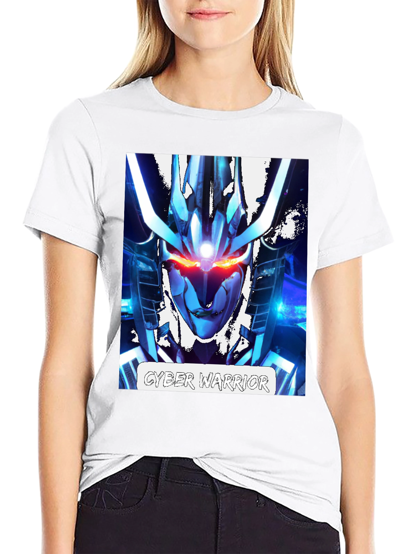 Cyber Warrior Graphic T-Shirt - Sci-Fi Style