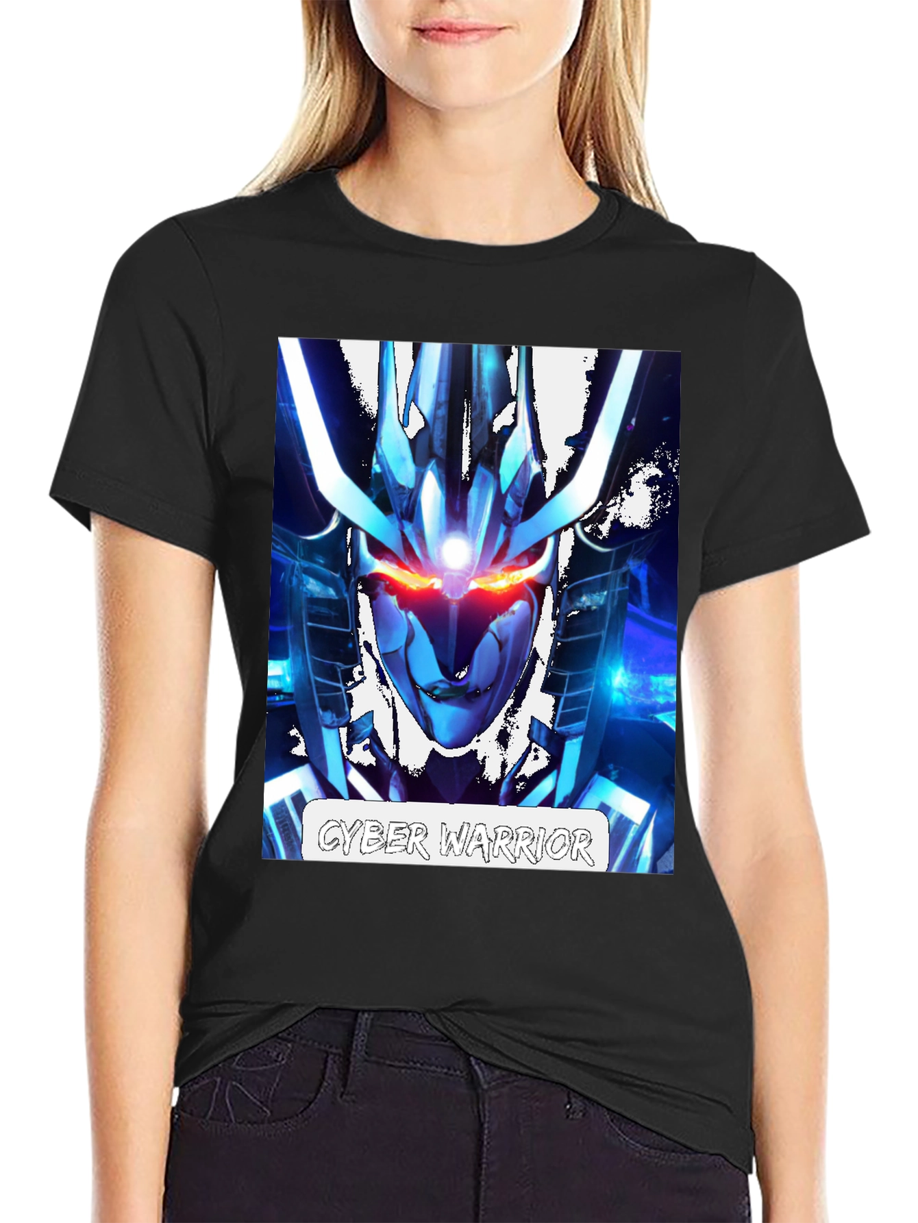 Cyber Warrior Graphic T-Shirt - Sci-Fi Style