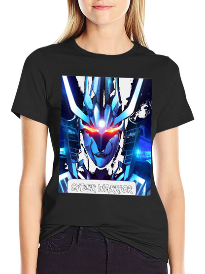 Cyber Warrior Graphic T-Shirt - Sci-Fi Style
