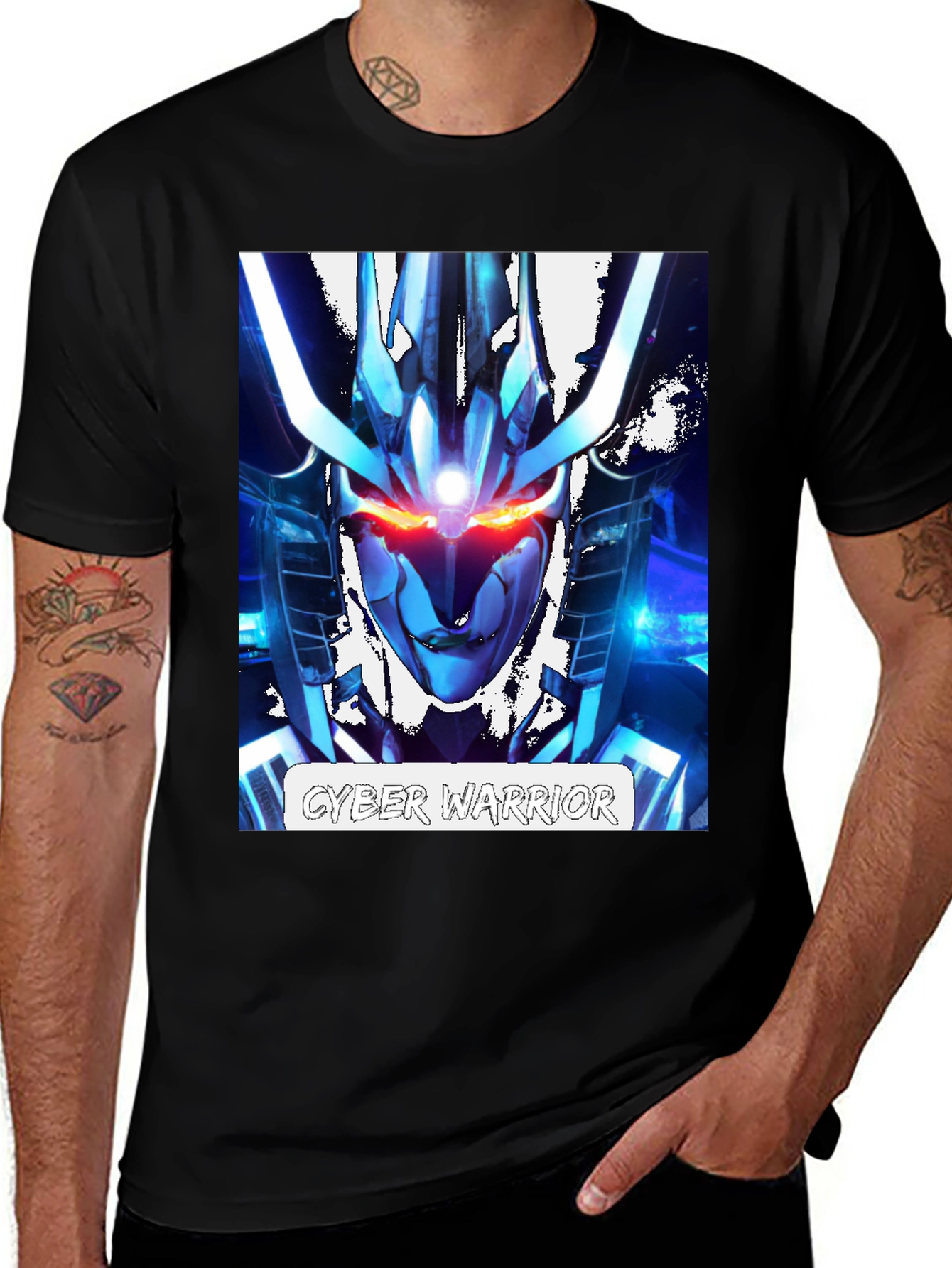 Cyber Warrior Graphic T-Shirt - Sci-Fi Style