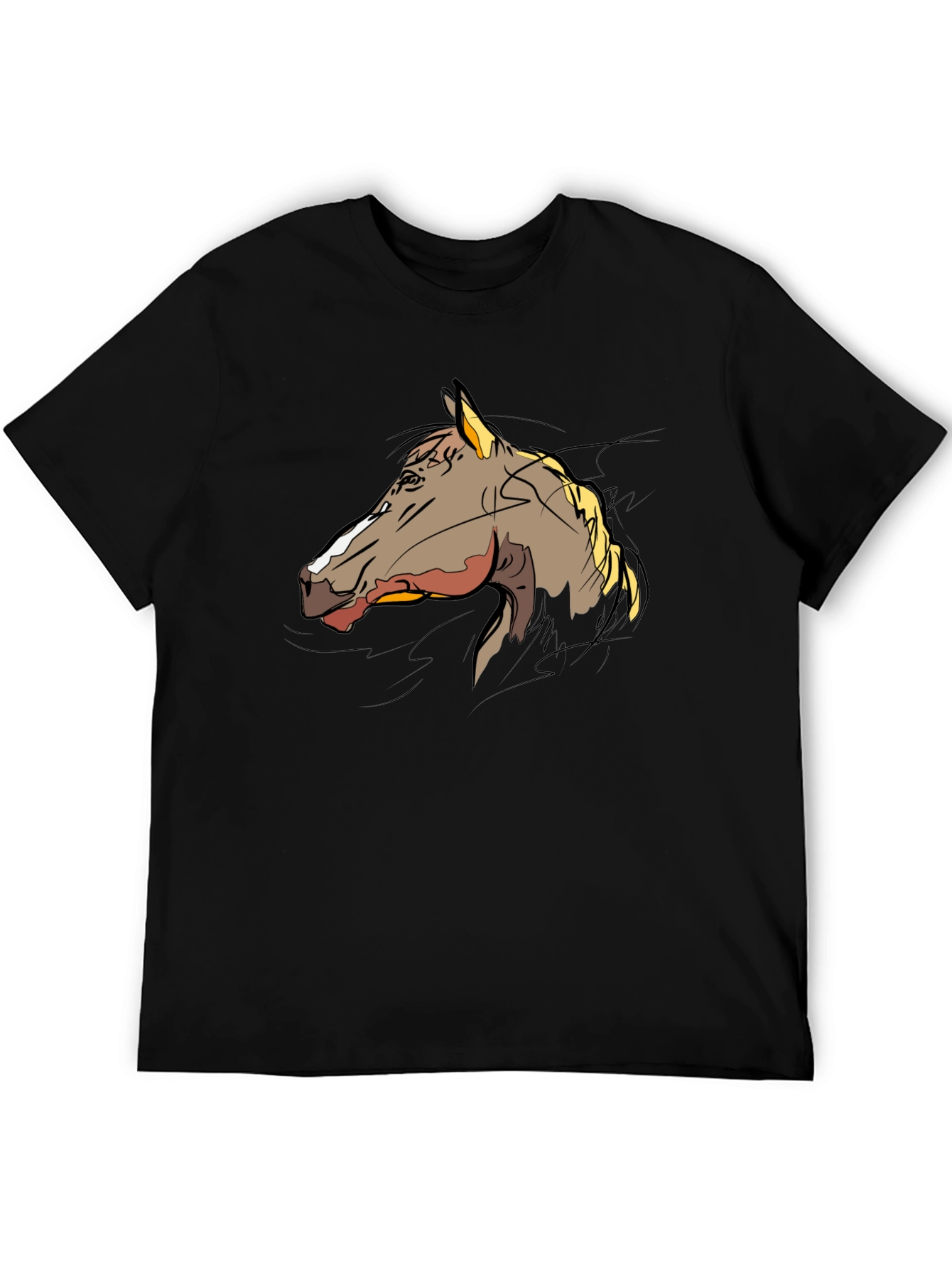 Horse Graphic T-Shirt - Stylish Black Tee