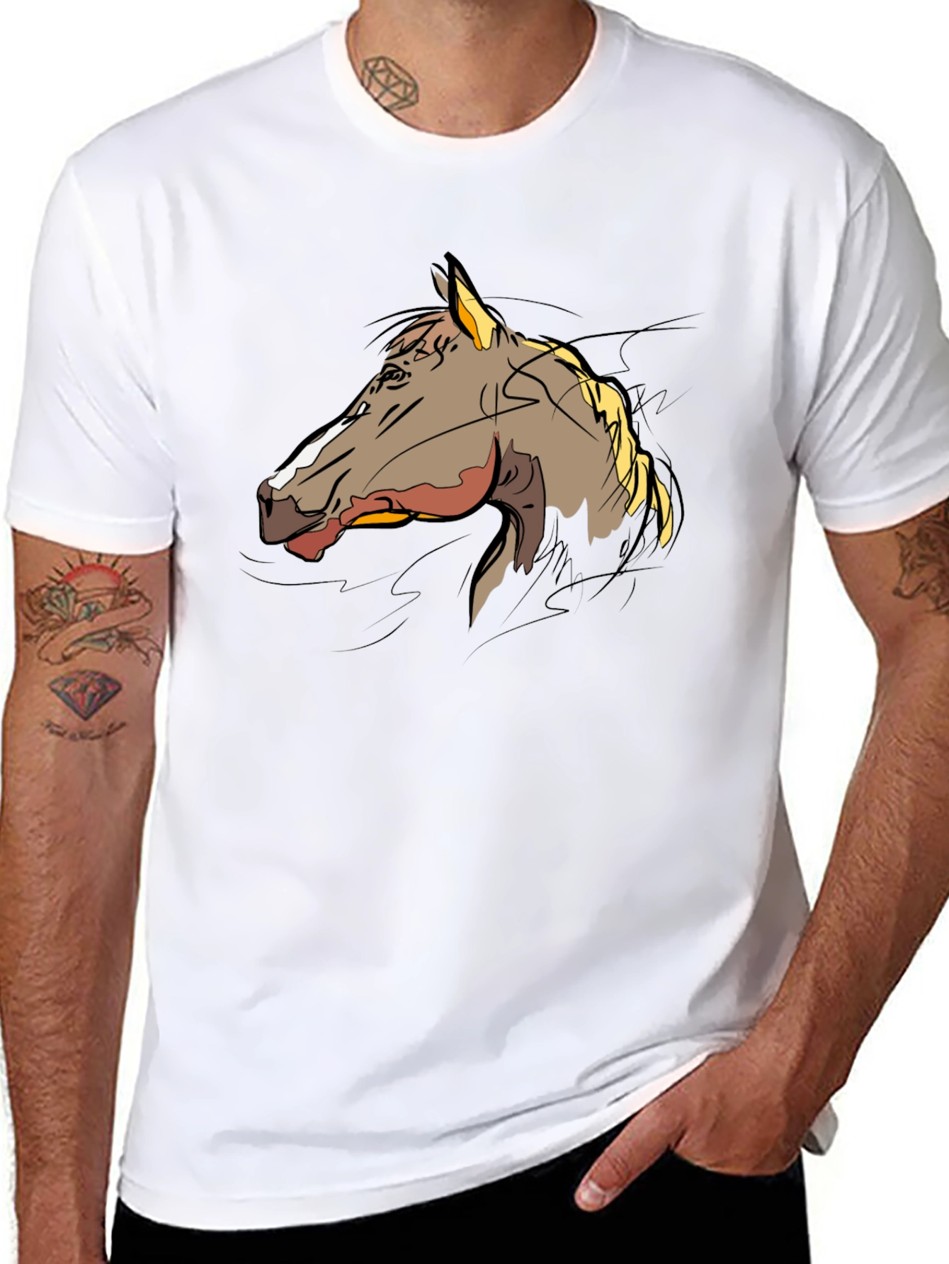Horse Graphic T-Shirt - Stylish Black Tee