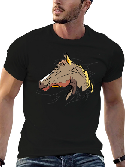 Horse Graphic T-Shirt - Stylish Black Tee