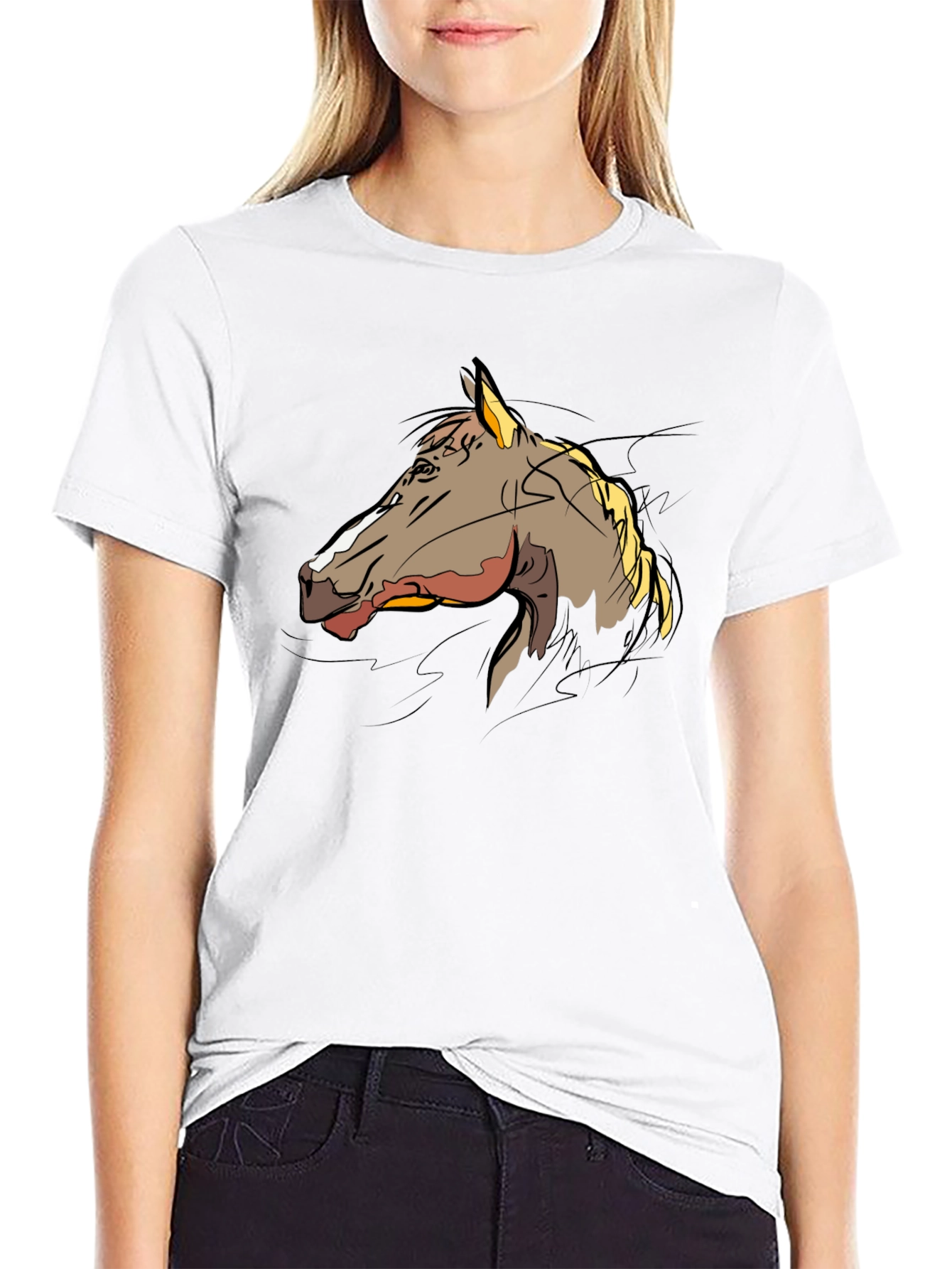 Horse Graphic T-Shirt - Stylish Black Tee