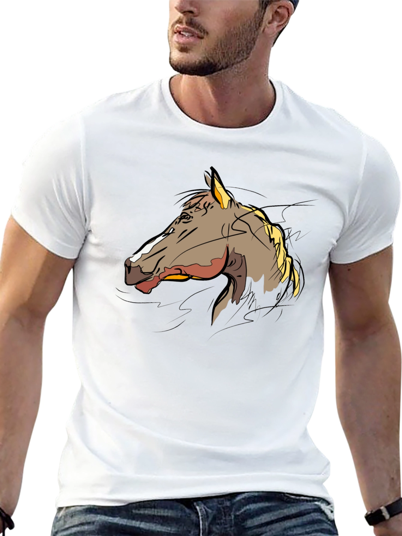 Horse Graphic T-Shirt - Stylish Black Tee