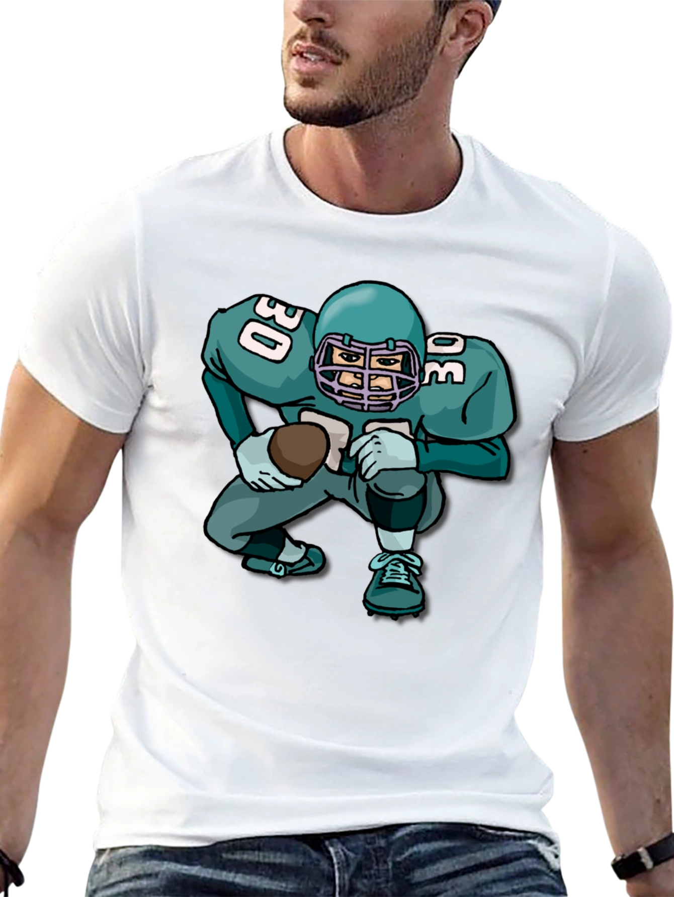 Football Player Graphic Tee