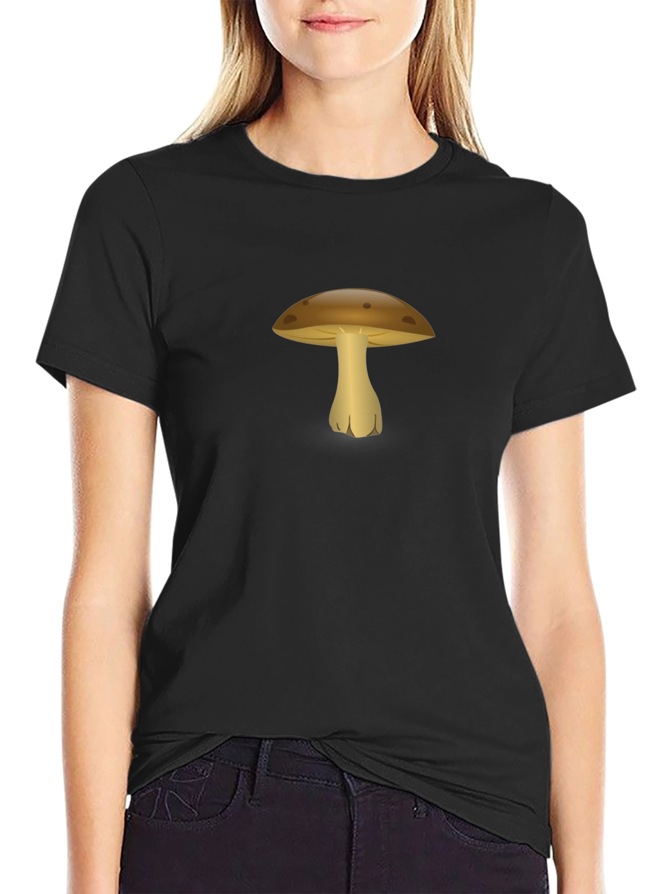Mushroom Graphic Black T-Shirt