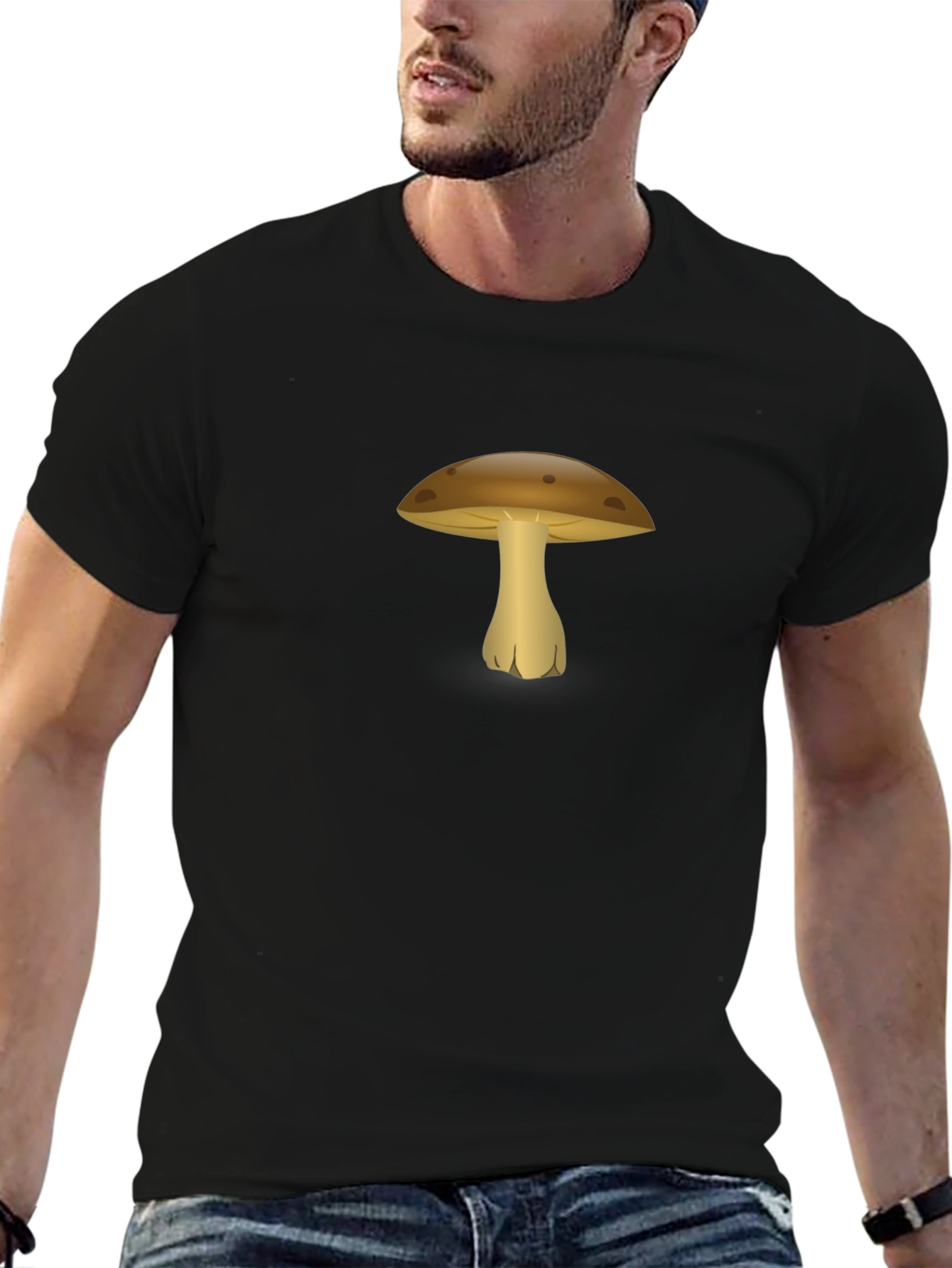 Mushroom Graphic Black T-Shirt