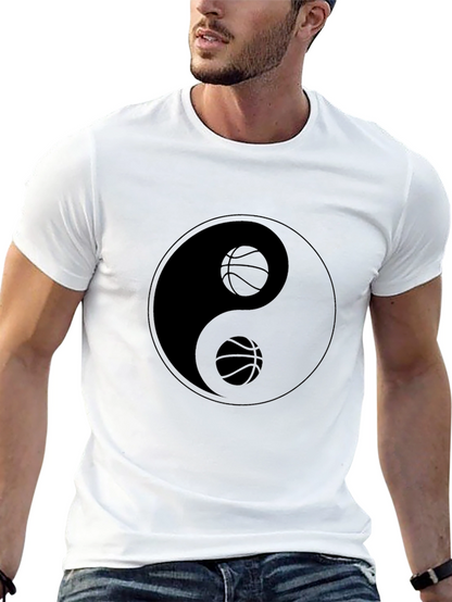 Yin Yang Basketball Graphic T-Shirt