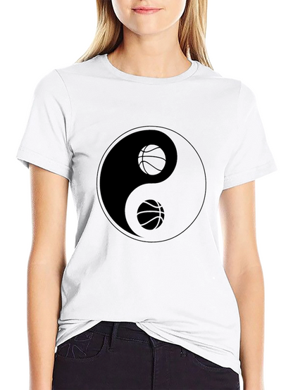 Yin Yang Basketball Graphic T-Shirt