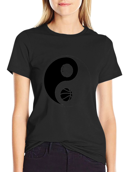 Yin Yang Basketball Graphic T-Shirt