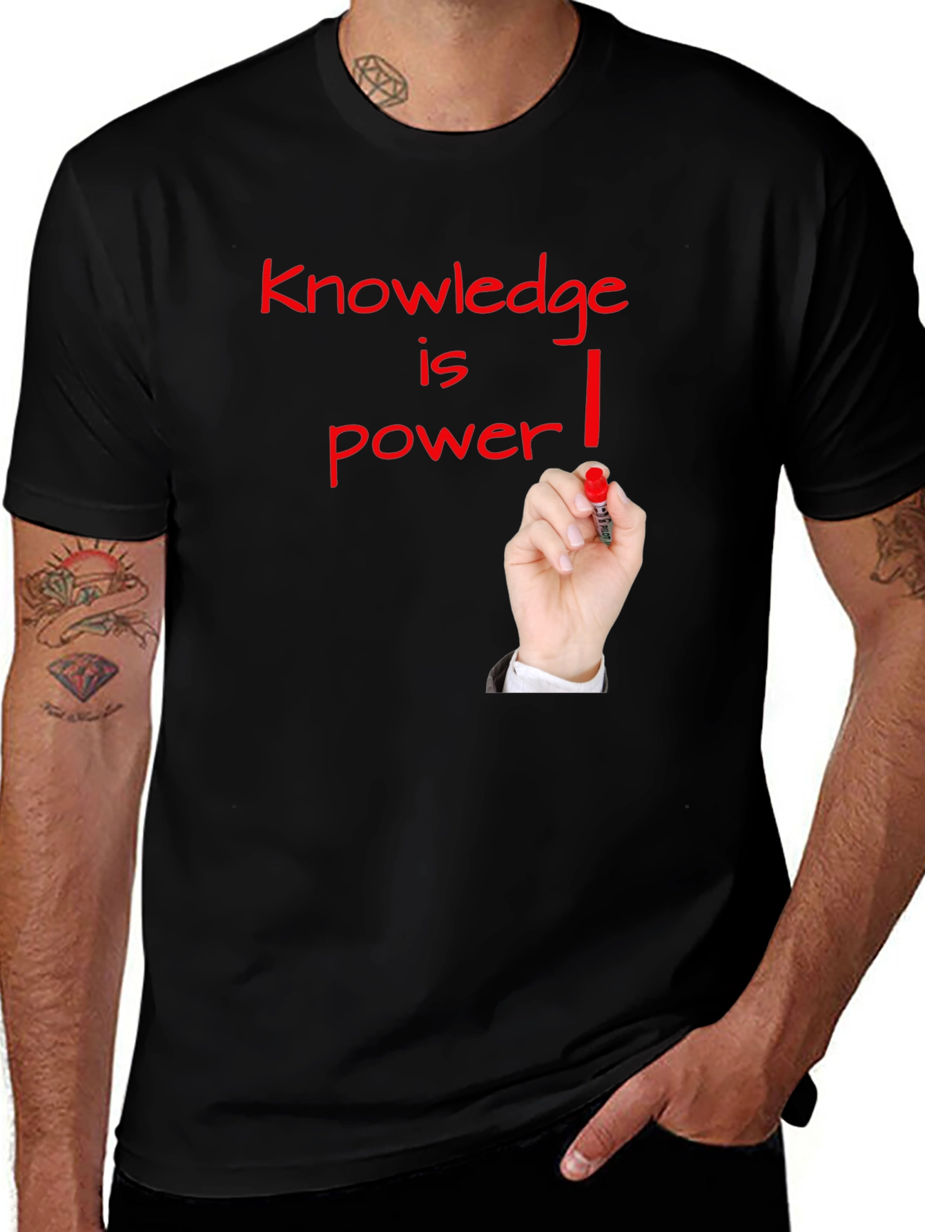Knowledge is Power Graphic Tee - Black