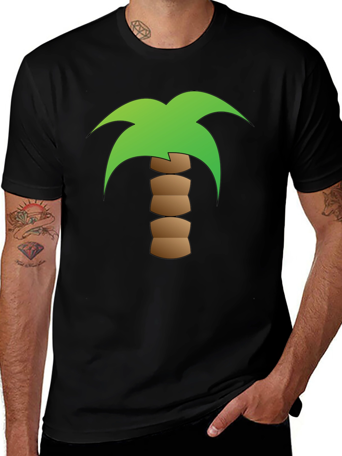 Palm Tree Graphic Black T-Shirt