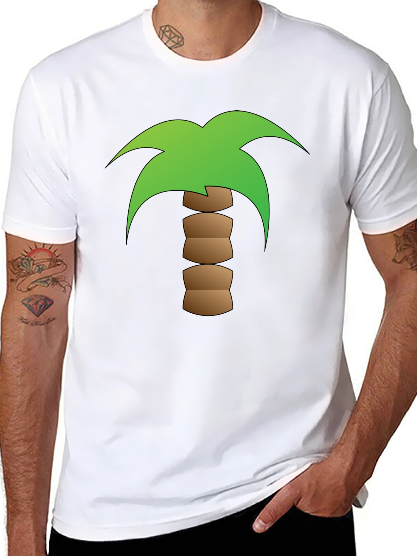 Palm Tree Graphic Black T-Shirt