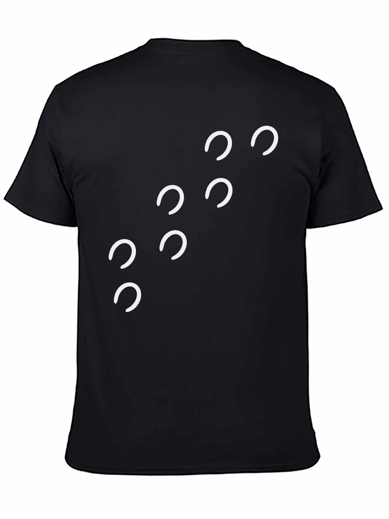 Modern Horseshoe Print Black T-Shirt