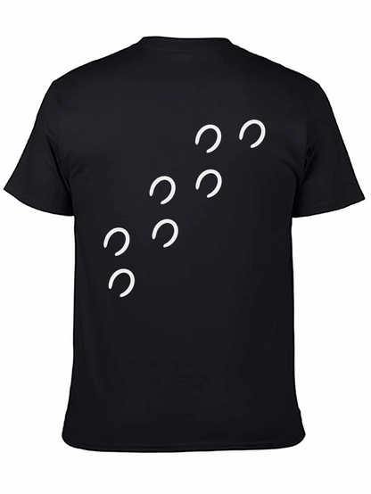 Modern Horseshoe Print Black T-Shirt