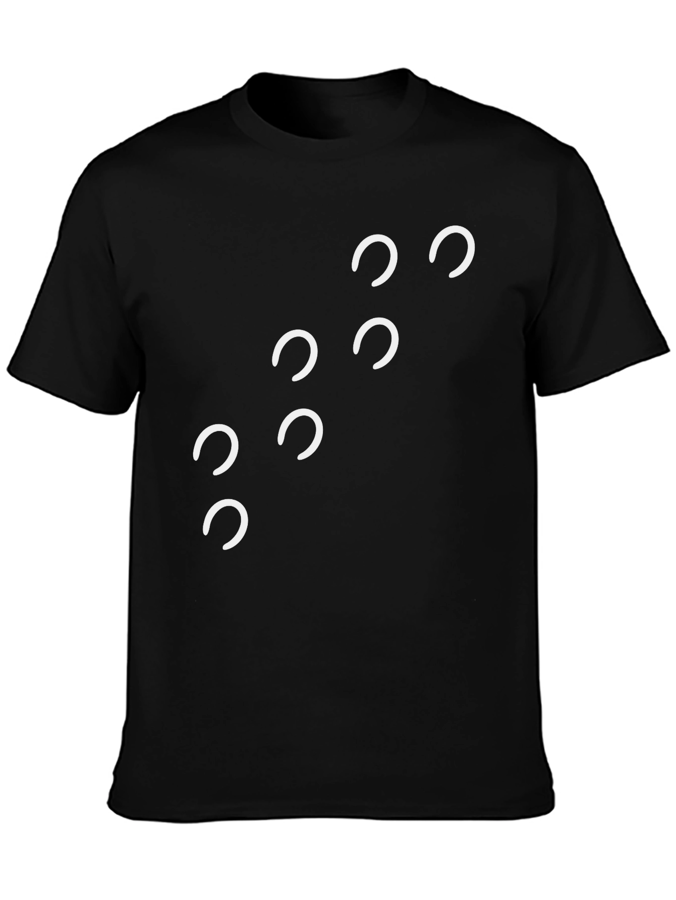 Modern Horseshoe Print Black T-Shirt