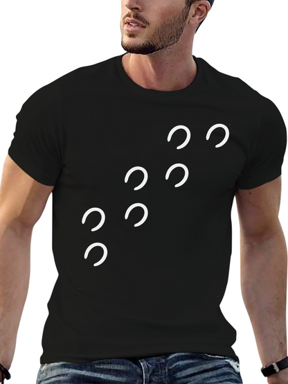 Modern Horseshoe Print Black T-Shirt