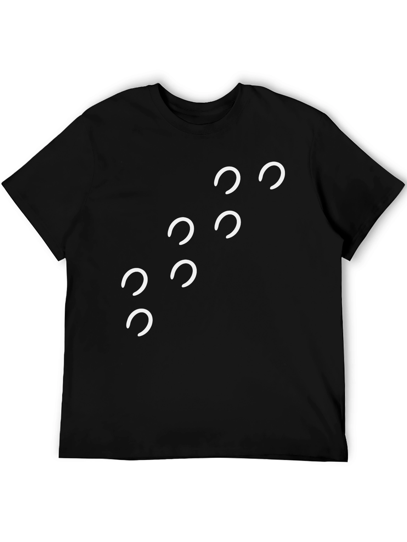 Modern Horseshoe Print Black T-Shirt