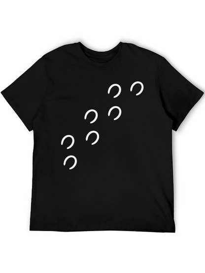 Modern Horseshoe Print Black T-Shirt