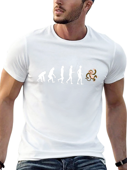 Evolution Monkeying Around Black T-Shirt