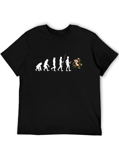 Evolution Monkeying Around Black T-Shirt