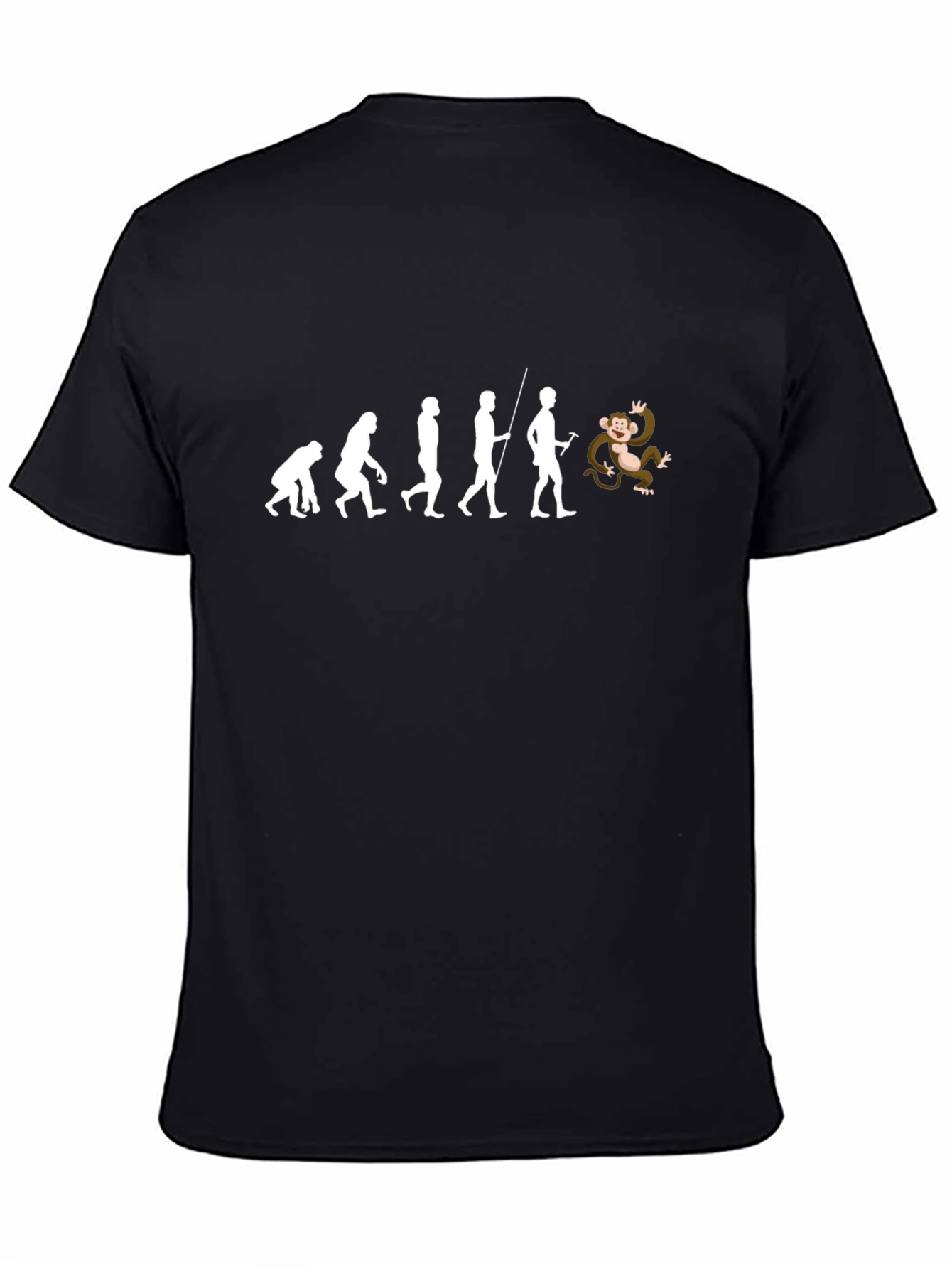 Evolution Monkeying Around Black T-Shirt