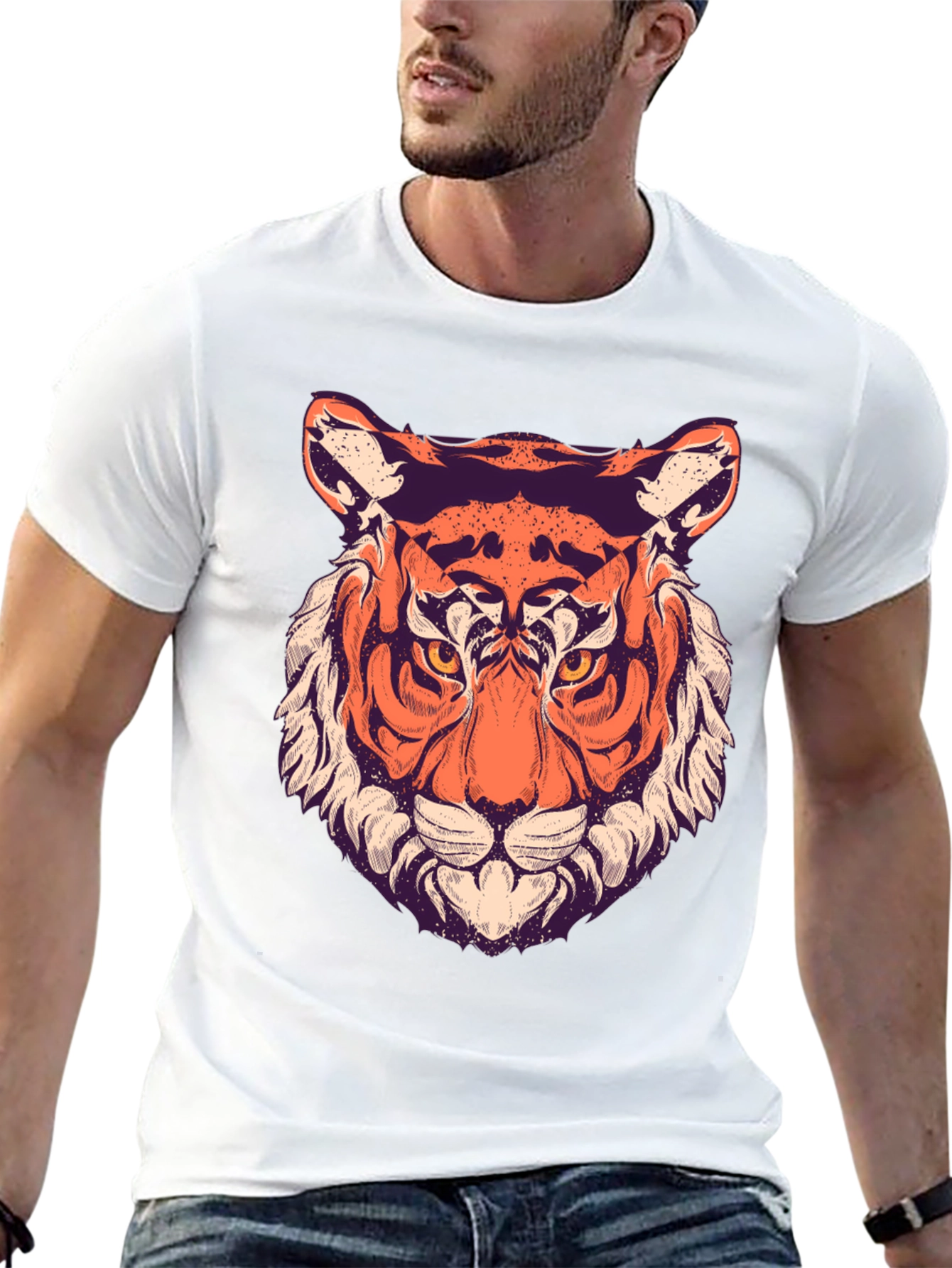 Cool Tiger Graphic Black T-Shirt