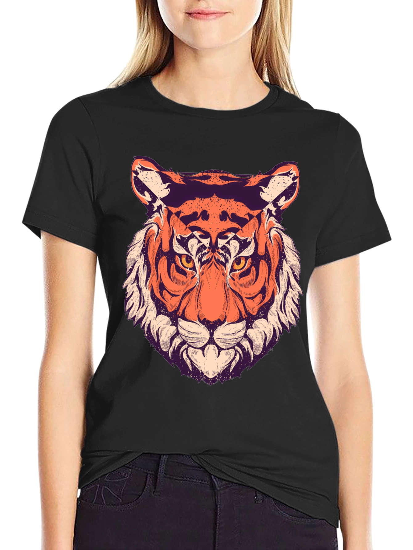 Cool Tiger Graphic Black T-Shirt