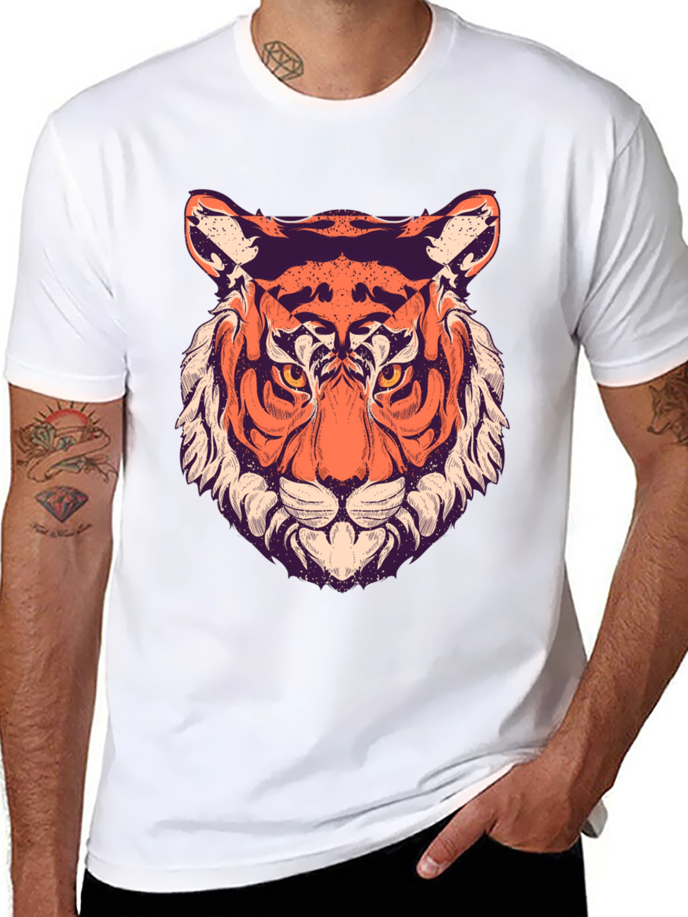 Cool Tiger Graphic Black T-Shirt