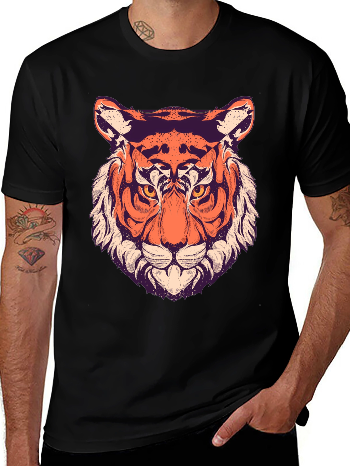 Cool Tiger Graphic Black T-Shirt