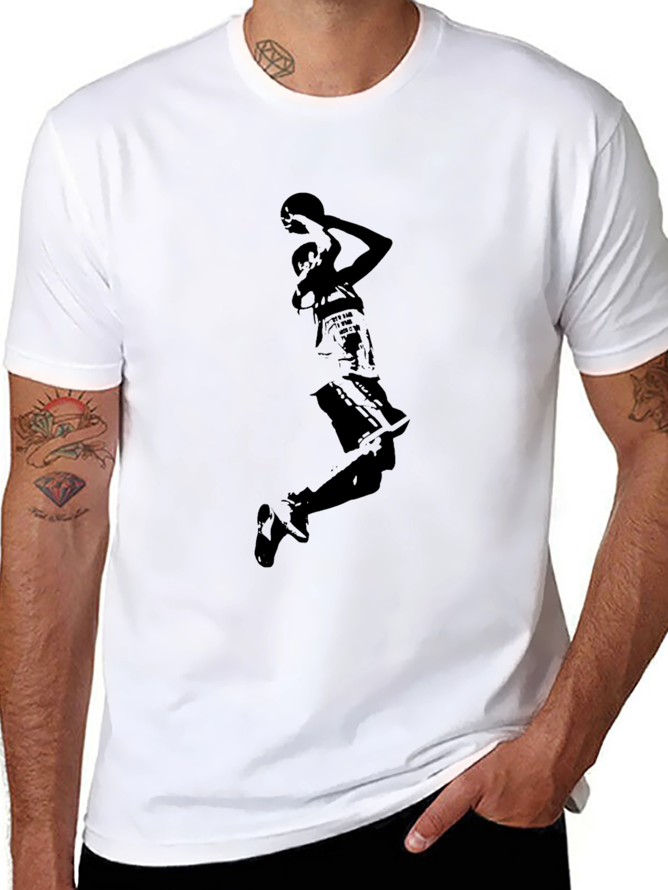 Black Basketball Player Graphic T-Shirt