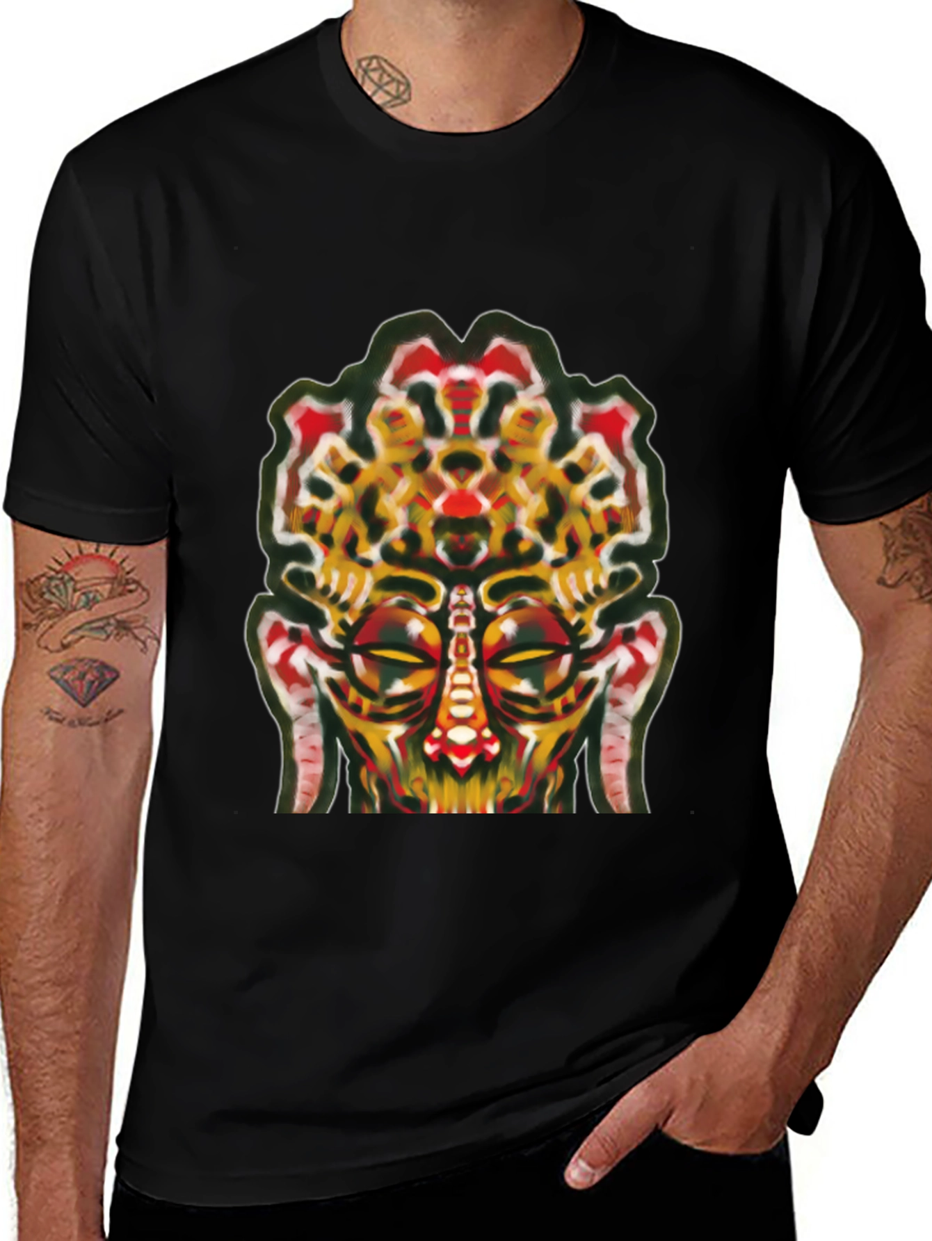 Abstract Face Graphic Tee - Unique Streetwear