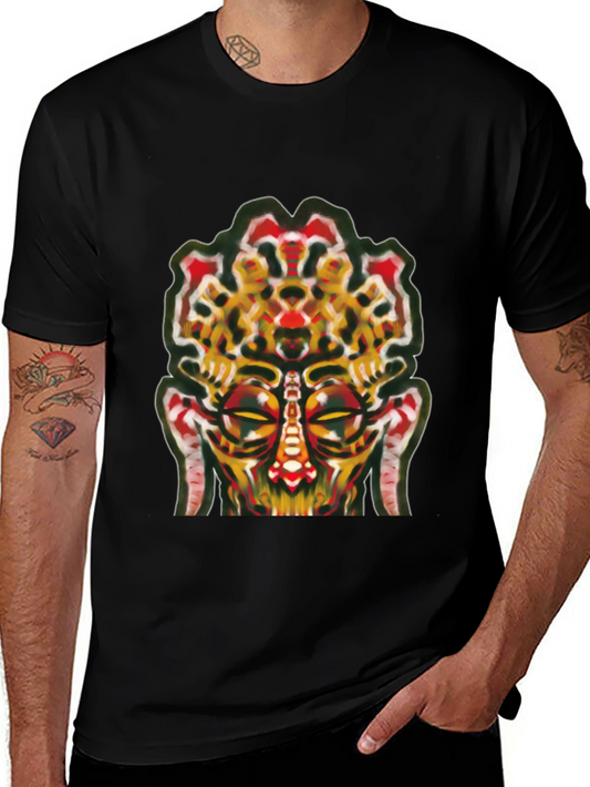 Abstract Face Graphic Tee - Unique Streetwear