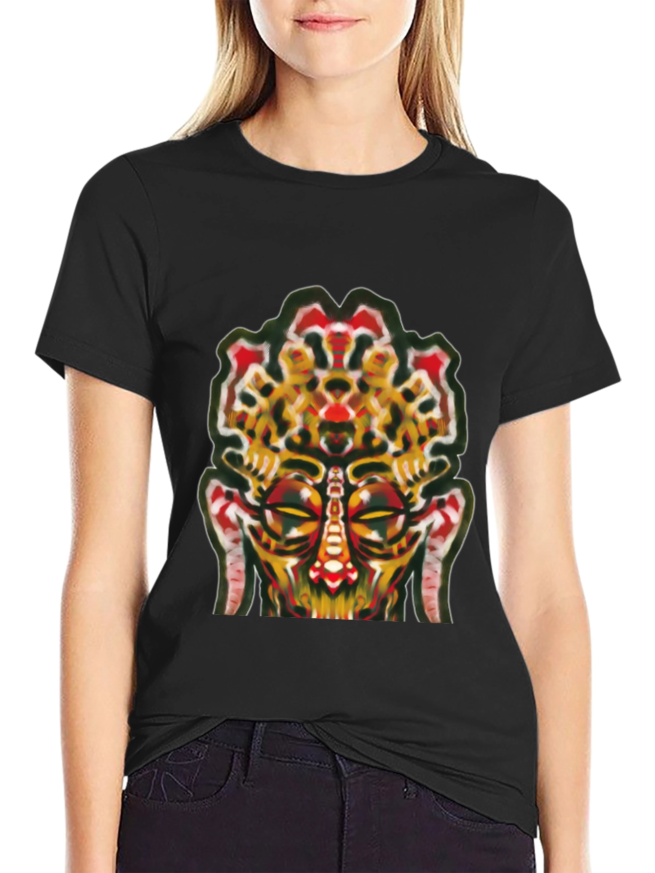 Abstract Face Graphic Tee - Unique Streetwear